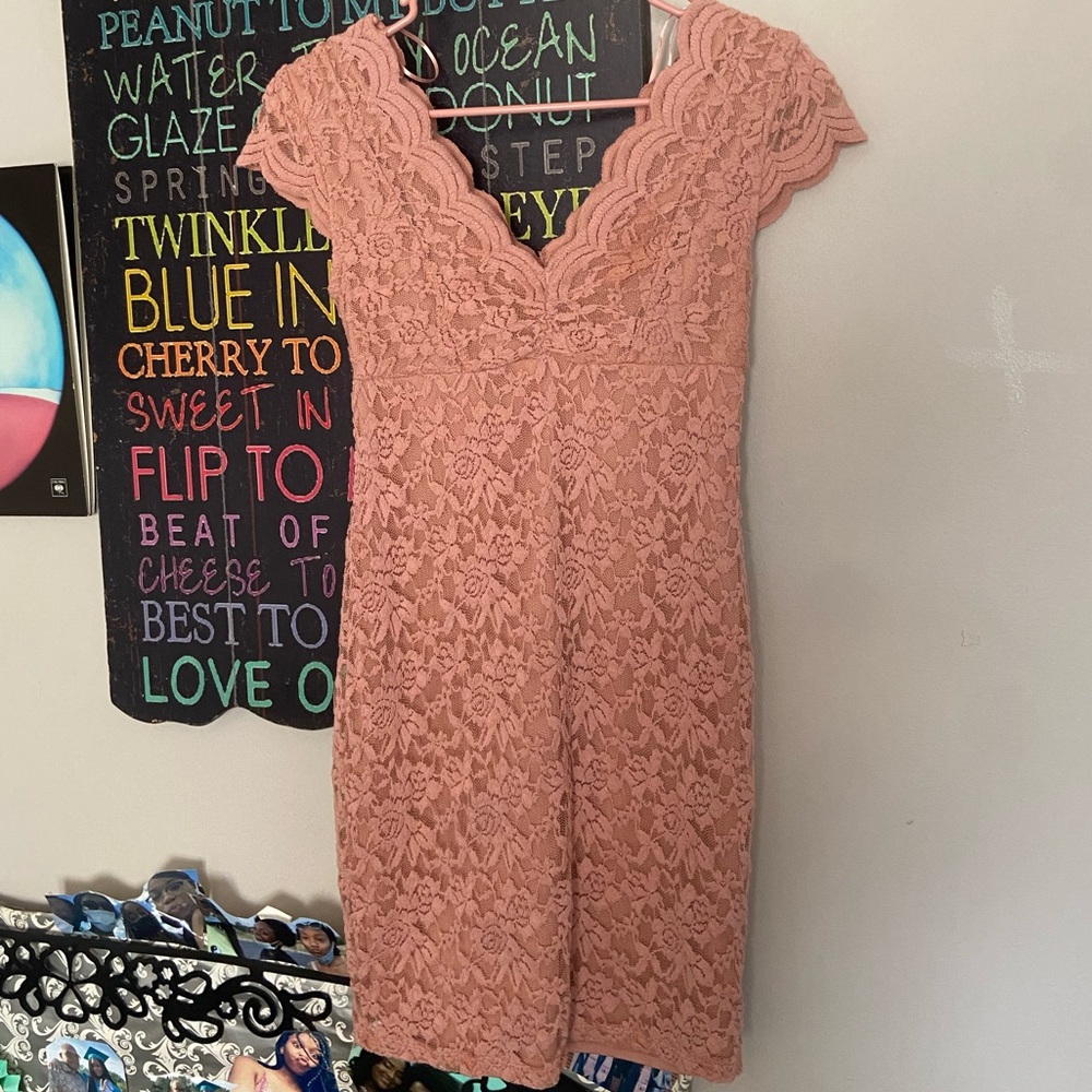 Pink lace dress